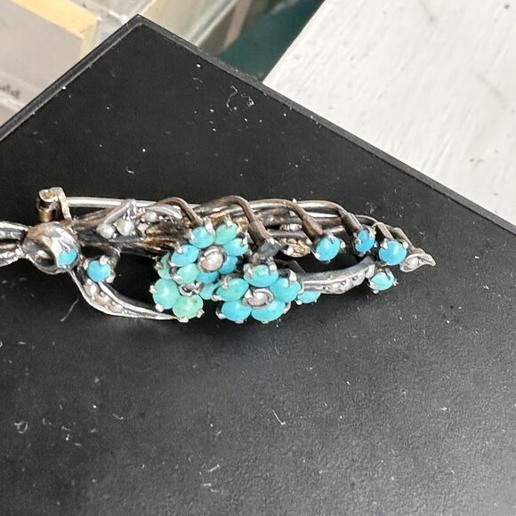 Victorian Bates & Bacon Turquoise Brooch - Picture 5 of 11